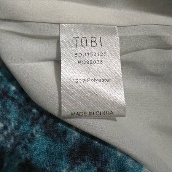 NWT $98 TOBI | Melia | Cutout Midriff | Ombre | Watercolor Dress in Blue & White - Picture 9 of 10